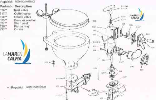 Repair kit for RM69 WC with manual pump
