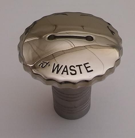 Stainless cap. Waste tank for Ø 38 mm hose
