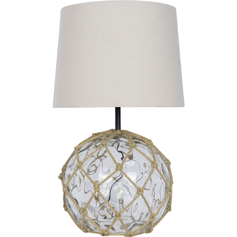 LAMPARA DE MESA DE CRISTAL BLANCA