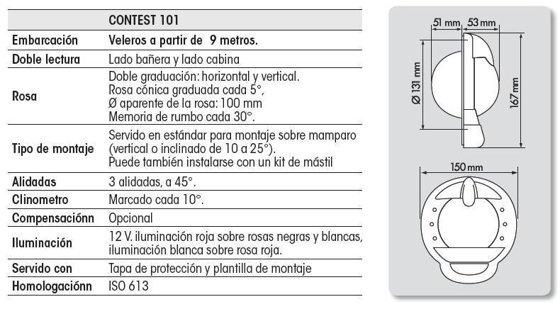 COMPÁS CONTEST 101 Doble lectura + Clinómetro - Imagen 2