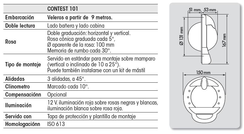 COMPÁS CONTEST 101 Doble lectura + Clinómetro - Imagen 3