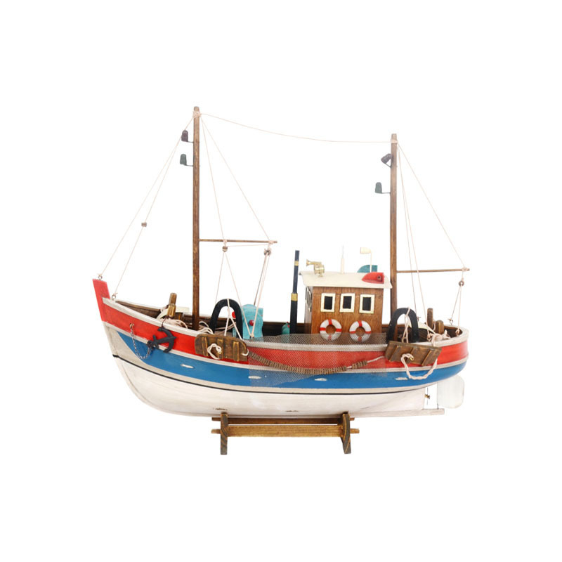 RÉPLICA MAQUETA BARCO PESQUERO. L:45 cm - H:39 cm