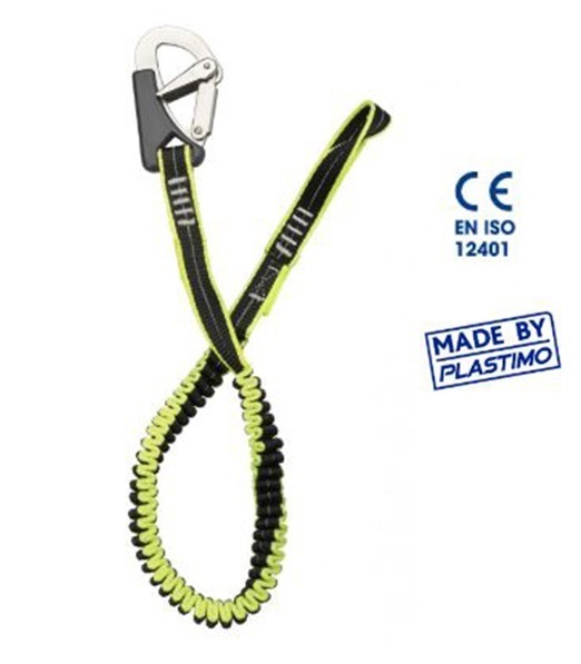 LINEA VIDA SIMPLE ELASTICA 1 MOSQUETON INOXIDABLE