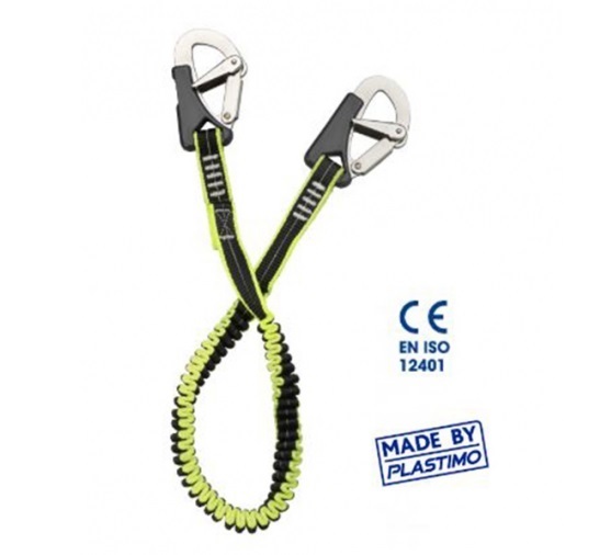 LINEA VIDA SIMPLE ELASTICA 2 MOSQUETONES INOXIDABLES