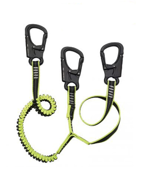 LINEA VIDA ELASTICA 3 MOSQUETON ALUMINIO PREMIUM