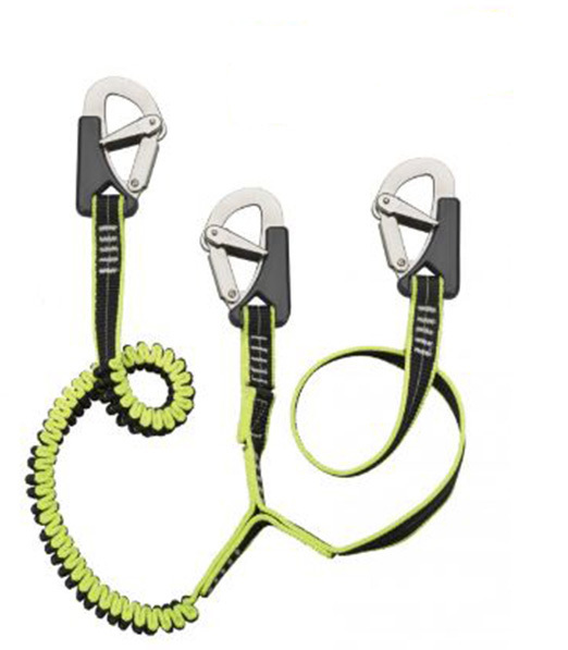 LINEA VIDA SIMPLE ELASTICA 3 MOSQUETONES INOXIDABLES