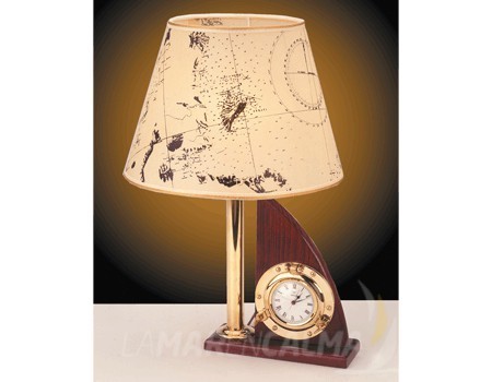 LÁMPARA NÁUTICA DE MESA VELA CON RELOJ