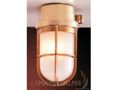 LUZ DE TECHO LATÓN CROMADO CRISTAL MATE