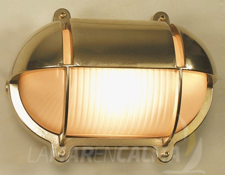 FAROL OVAL OJO DE BUEY LATÓN CROMADO 210MM