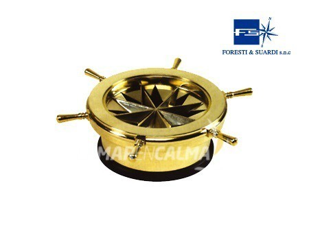 CENICERO ROSA DE LOS VIENTOS LATÓN PULIDO. 230MM