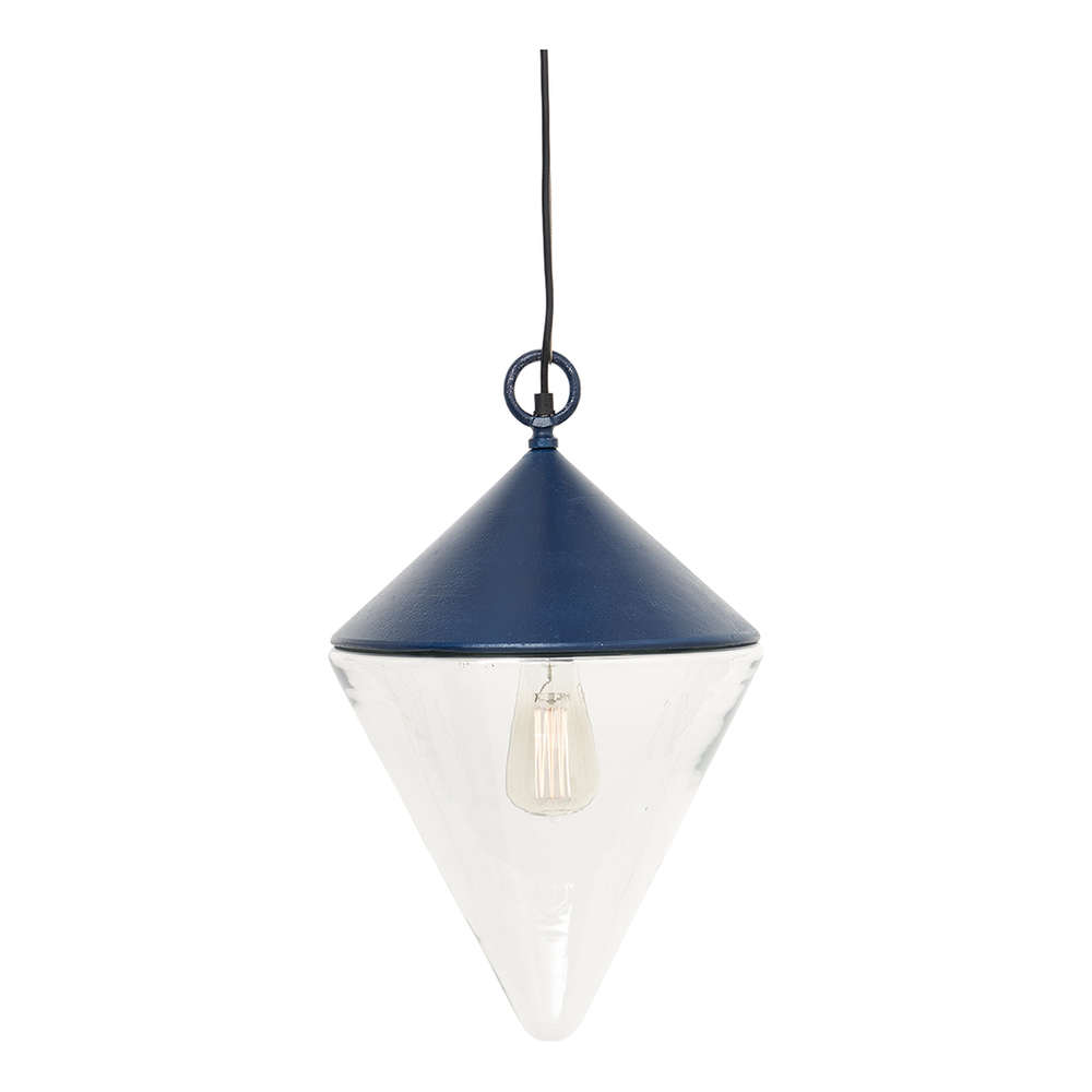 LÁMPARA BOYA DE CRISTAL AZUL, Ø:30cm H:50cm