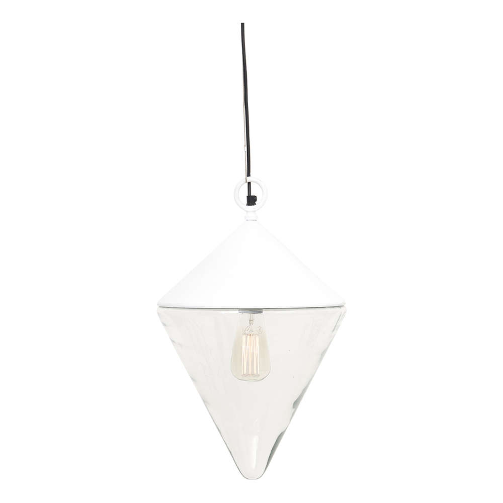LÁMPARA BOYA DE CRISTAL BLANCO, Ø:30cm H:50cm