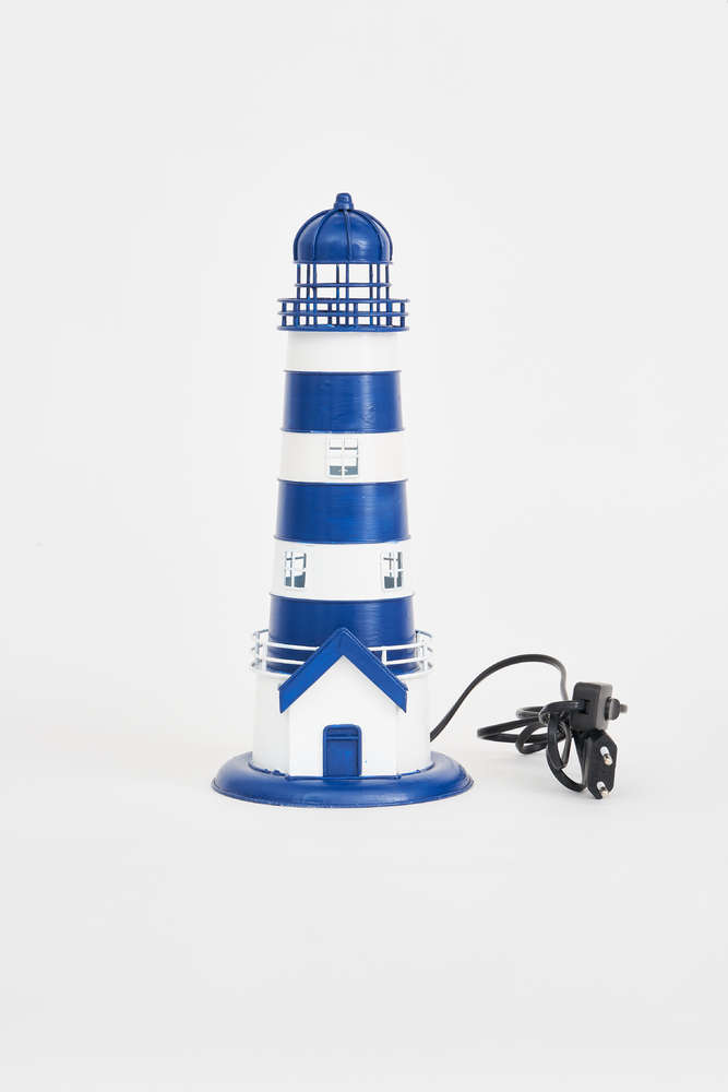 FARO DE METAL CON LED 31CM Y CASETA