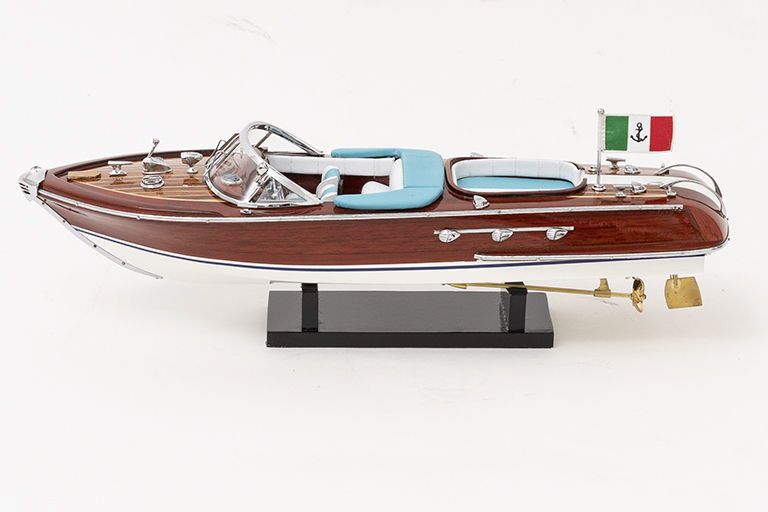 MAQUETA LANCHA MOTORA. L:40cm, 2 COLORES